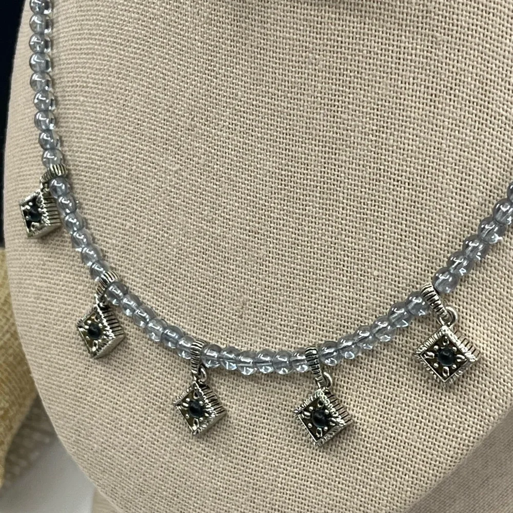 ✨ Vintage Napier Azure Dreams 16-18" Station Necklace - Picture 4 of 17